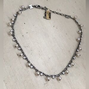 Konplott Necklace Collier Pearl Shadow Crystal Golden Shadow NWT